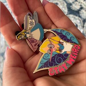 Disney Alice in Wonderland Enamel Pins - Blue and Pink